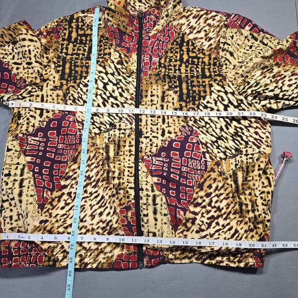 Koret Sport Brown Jacket Y2k Animal Camo Print Long Sleeves Full Zip Women's L - Picture 5 of 9
